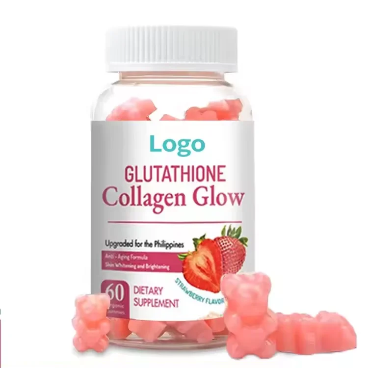 Ready to ship Hot Sale Anti aging formula Hydrolyzed gluta collagen gummies glowing skin for women