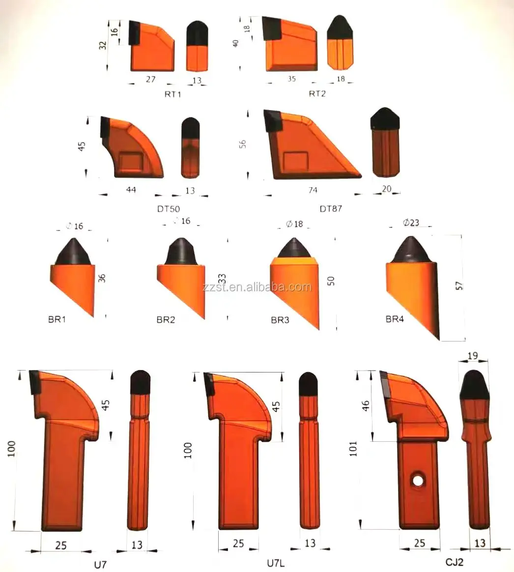 BR1 BR4 RT1 DT50 HDD Horizontal Directional Carbide Drill Bits New Rock Reamer Weld-On Drill Bit Holder with Rock Cutting Teeth