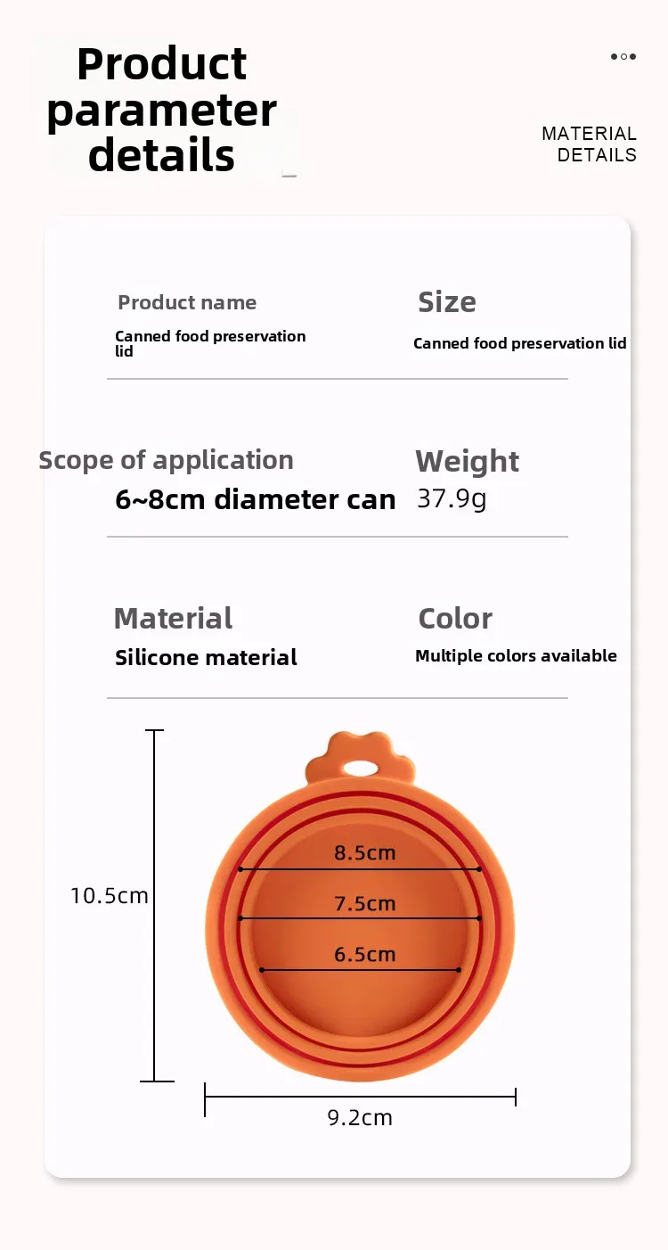Multicolored Silicone Pet Food Lid Leak Proof Can Lids for Cats and Dogs Sealed Freshness Options details