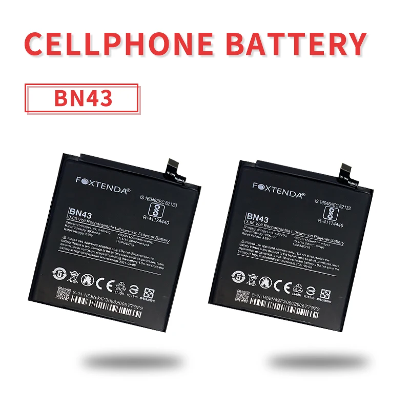 Заводская OEM Тяжелая батарея для мобильного телефона redmi note 4 батарея BN41 BN42 BN43