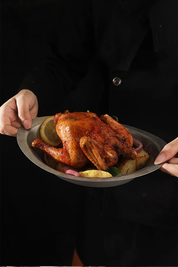 0.8 mm Retro Kitchen Stainless Steel 304 Party Dinner Sushi Plate For Restaurant