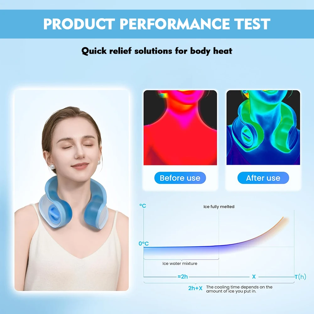new design wholesale custom neck ice pack reusable wearable cooling neck wraps ice neck cooler tube ring