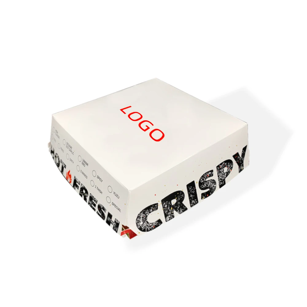 
Белая биоразлагаемая коробка для картофеля фри, гамбургеров, упаковка, картонная упаковочная коробка для бургеров с принтом на заказ 