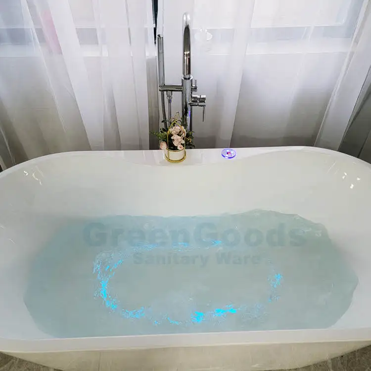 Baignoire Spa Lugano Acrylique - Autoportante 185x90 Cm - Jets Massage LED