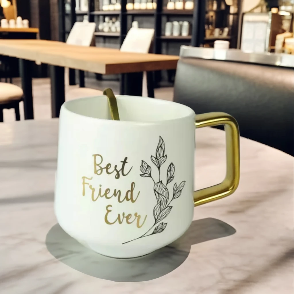 Wholesale Eco-Friendly Porcelain Gold Rim Mug Safe Reactive Glaze Ceramic Coffee Tea Latte Espresso Cappuccino Cup for Gifts