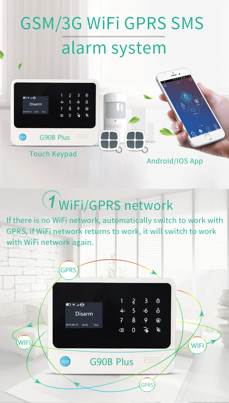 Golden Security G90b Plus Wifi Gprs Gsm Home Security Alarm System ...