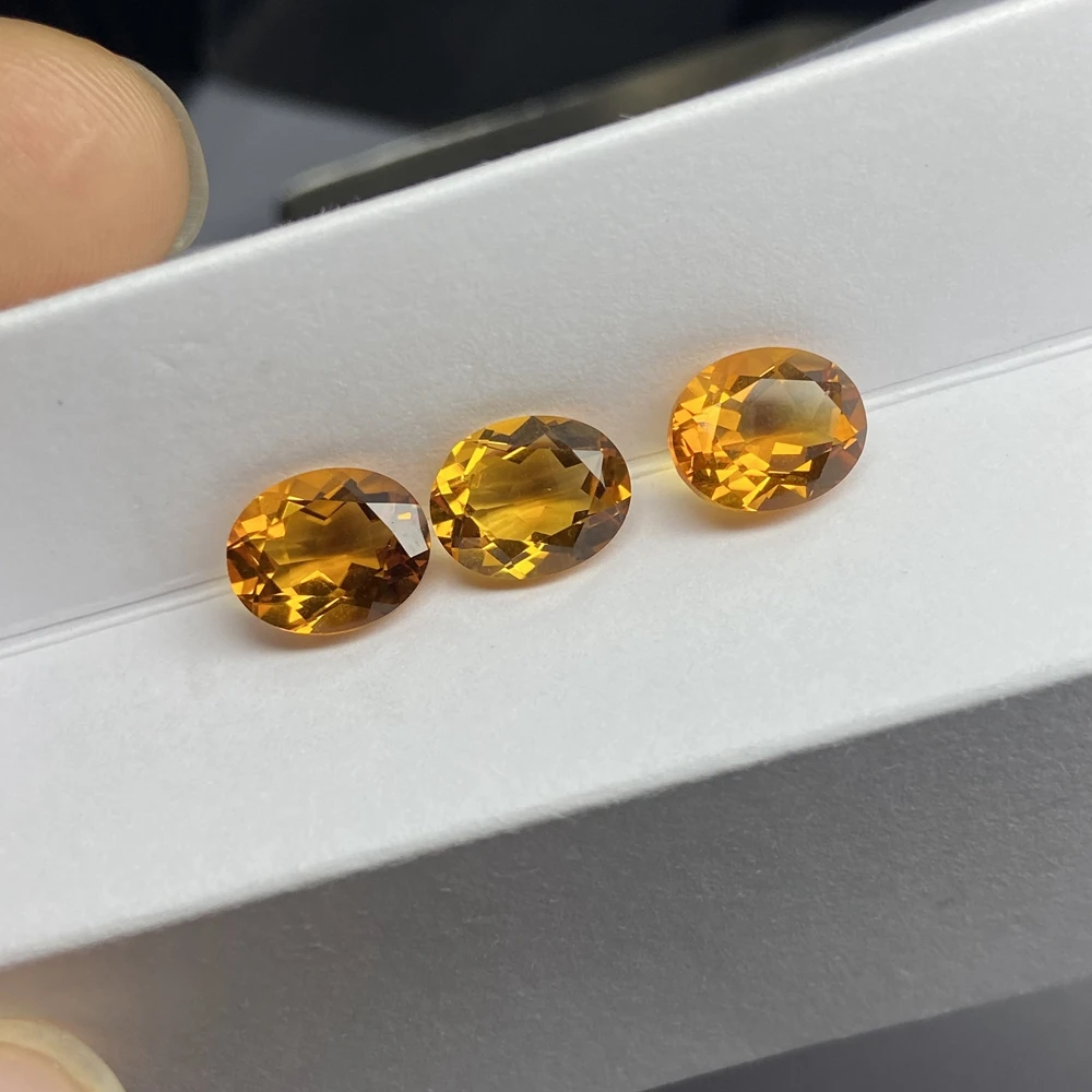 Natural Golden Citrine Gemstone - 8x6mm Oval Cut, Approx. 1.20 Carat Total Weight - For Jewelry Making 11 thumbnail image