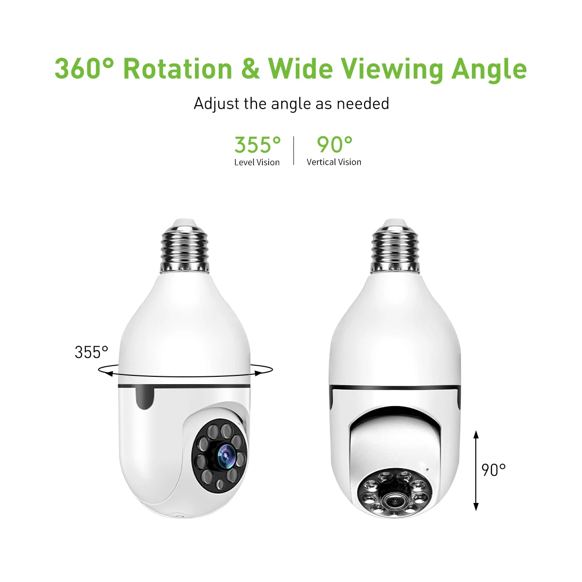 product v380 panoramic bulb camera 360 wifi home security ptz cctv camera with battery with face recognition motion detector camera ip-61