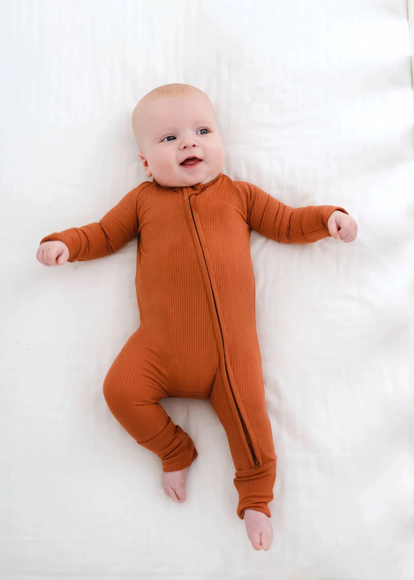 Bamboo Rayon Spandex Baby Footed Toddler Pajamas Romper Zip Front