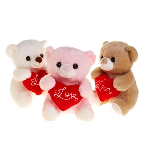 Wholesale  Valentine Red Heart Teddy Bear Stuffed Plush Toys With Embroidery Logo and Feet