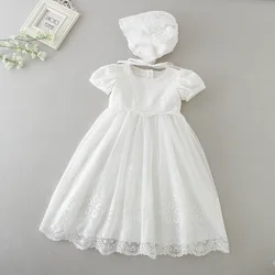 IKids clothes wedding party dresses embroidered baby girl baptism dress newborn lace christening gown girls