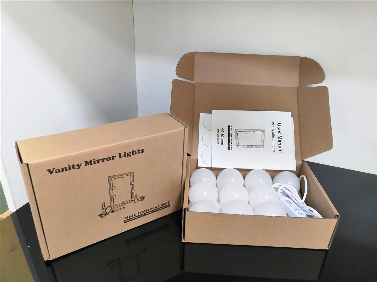 Новинка; 10 лампы LED макияж зеркало передний свет лампочки Голливуд для нанесения макияжа) со светодиодной подсветкой по краю и туалетное Лампы 3 вида цветов светодиодные