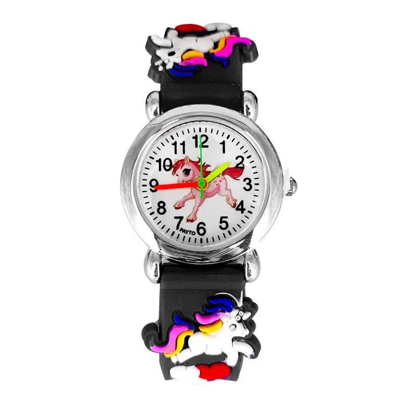 3d Kids Flash Light Kids Watches for Girls Silicone Strap Cute Cartoon  Children Watches with Light Reloj Infantil