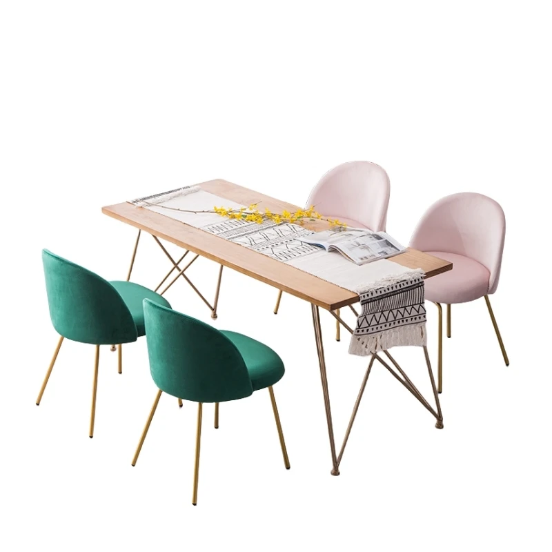 Funiture  Factory Modern Dinning Room Sets Velvet Fabric Dinning Chairs  New Hotel Restaurant Upholstered Chairs