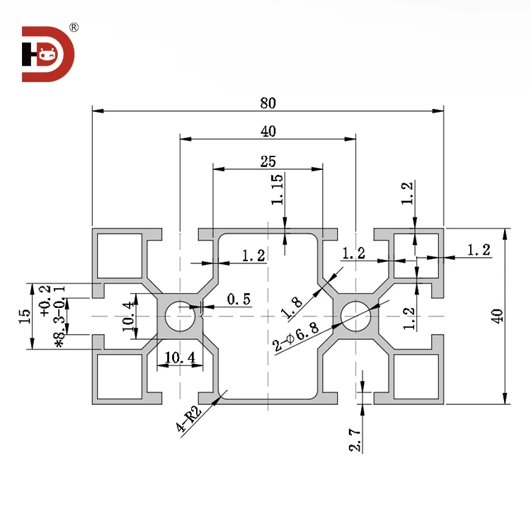 product industrial extruded aluminum profile 4080  12mm assembly line equipment frame 4080 aluminum alloy profile-3