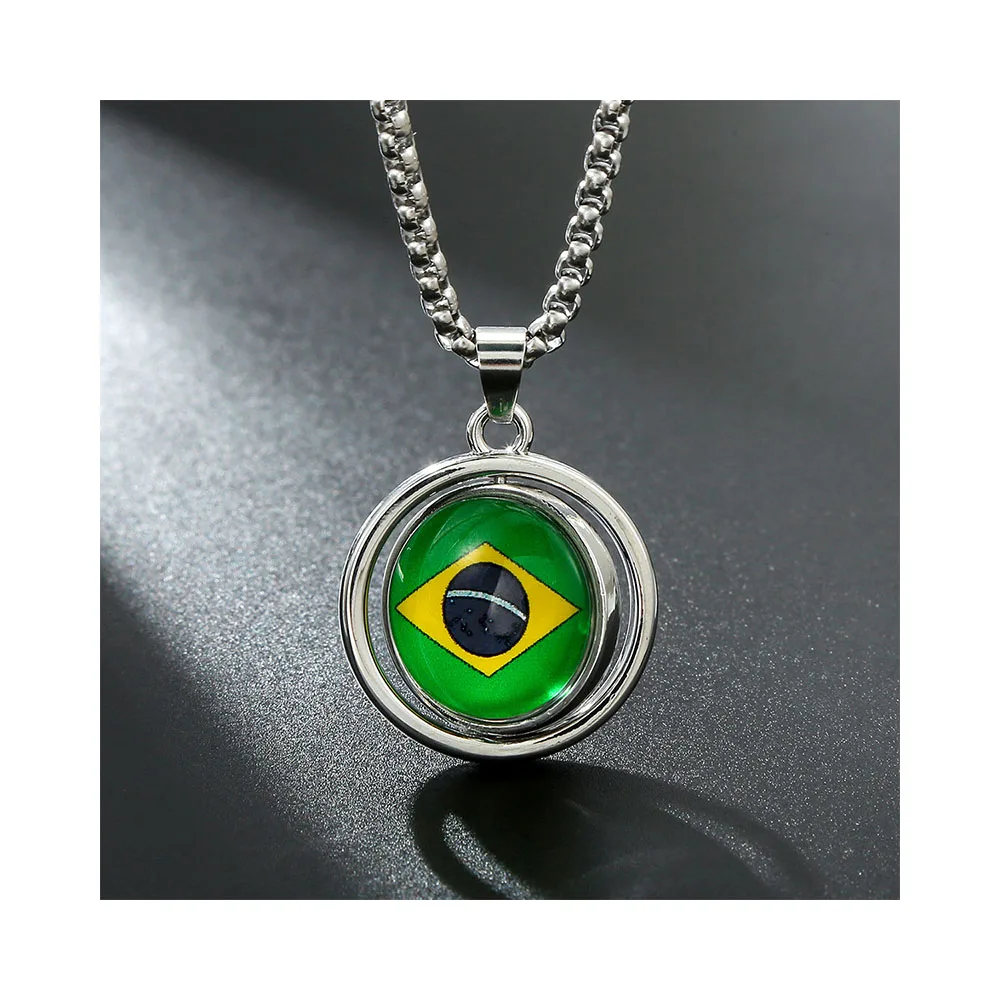 2026 Football World USA Canada Mexico National Team Stainless Steel Waterproof Plated Hip for Personalized Fashion Pendant
