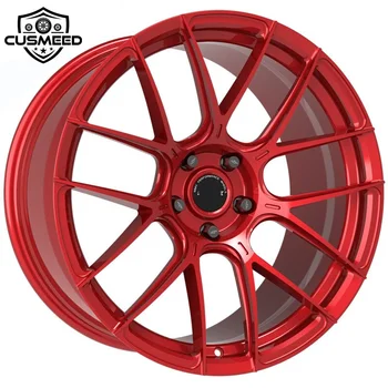 Cusmeed manufacture forged polished lip center two pieces hyper black color 20 inch car wheel rims and tires for any car