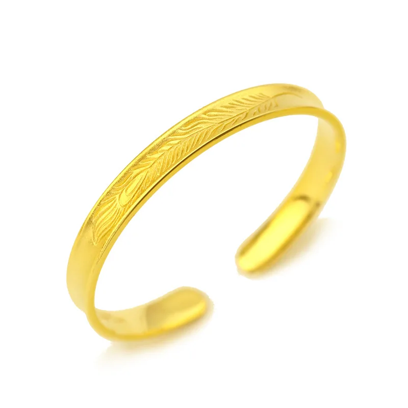 Gold Custom Engraved Bangle Bracelets for Women
