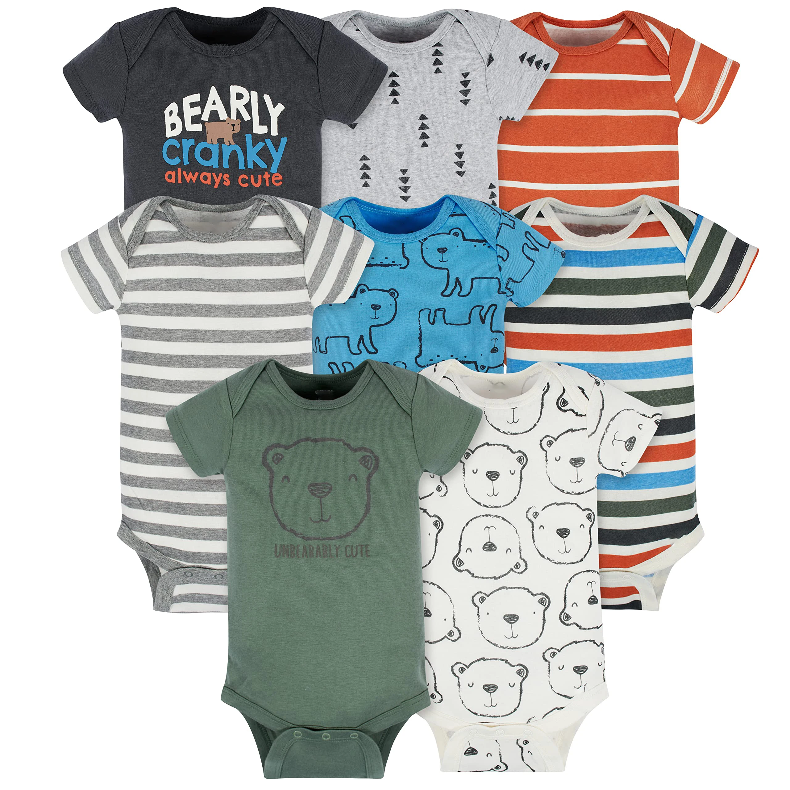 Babyboys 8pack Short Sleeve Mix & Match Bodysuits Buy Match