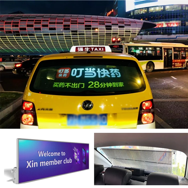 Car Rear Window Led Display Smart Management Control Car Rear Advertise