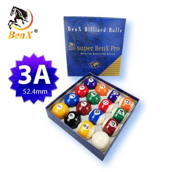 BenX Premium 3A Billiard Balls 52.4mm Set - Perfect Pool Ball Size