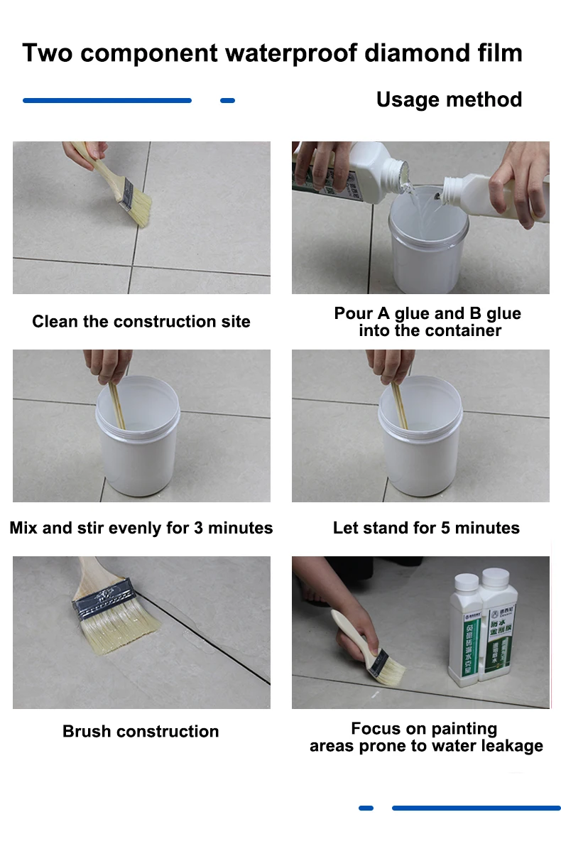 External Wall Waterproof Coating Bathroom Waterproof Adhesive Ceramic Tile Transparent