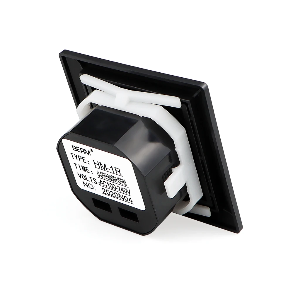 HM-1R Power-on Timing 0~999999H59M LCD 8-bit Display 100-240V AC Hour Meter With Reset Function Counter