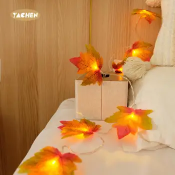 Yachen Fall Maple Leaf String Lights Battery Operated for Thanksgiving Christmas Decor Indoor Outdoor Garden Party Decoration