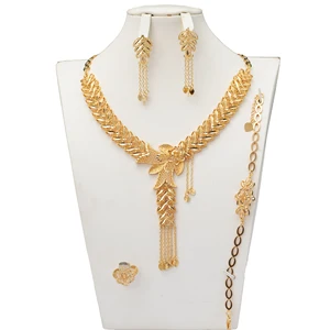 Jewelry Sets Jewelry Sets Women Long Chain Necklace for Women Gold Earrings 18k