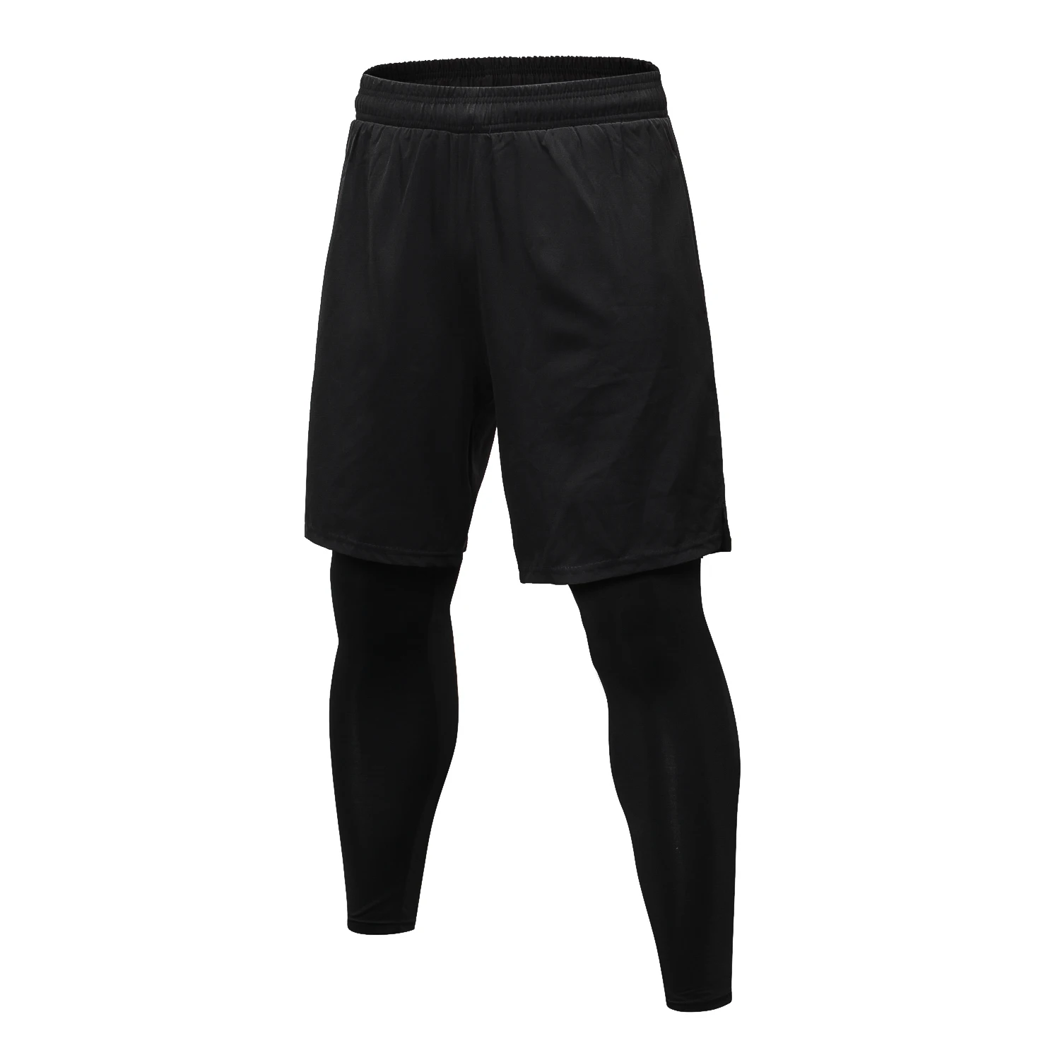 Wholesale Mens 2 in 1 Compression Pants Running Tights Athletic