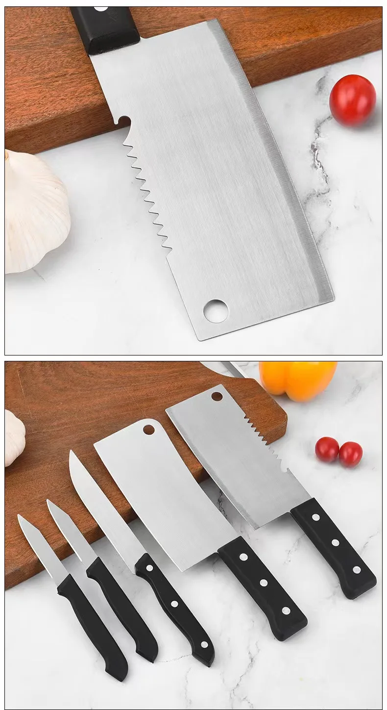 wholesale Kitchen knife set 8-piece business knife set stainless steel double-sided suction Knife Sets