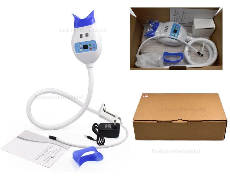 Dental Chair Unit with 8pc Blue LED Light 20-Minute Teeth Whitening Accelerator Tooth Bleaching Machine Cleaning Filling Teeth