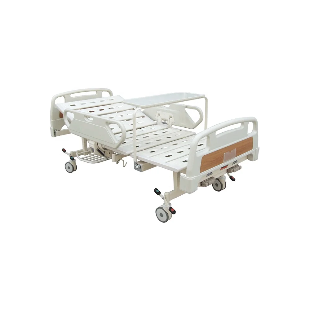 Manual Crank Modern Hospital Bed PP Headboard Adjustable Backrest Infusion Foldable Multi-Function Medical Patient Gym School 6