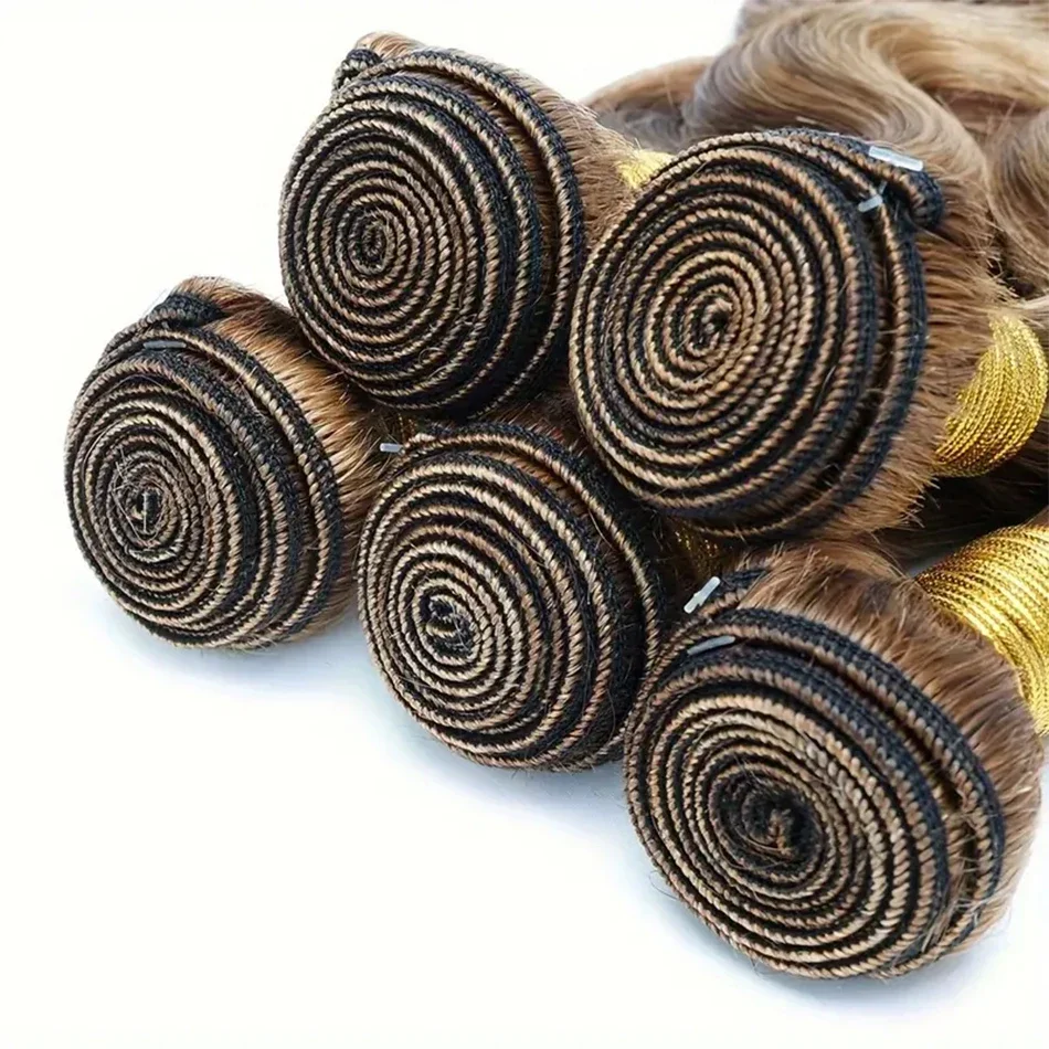 P4/27 Evidenziare Body Wave Bundles Ombre Blonde Human Hair Extensions Brasiliano Remy Tessitura_voghion.com