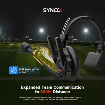 Synco Xtalk XPro X2 X5 2.4G Full-Duplex Noise Cancelling Wireless Calling System Earphones Head Mounted Communication Device detail image