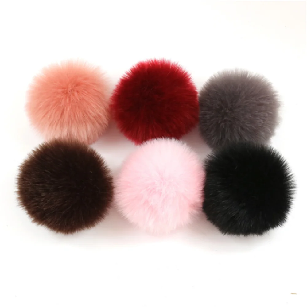 fluffy pom poms keychain
