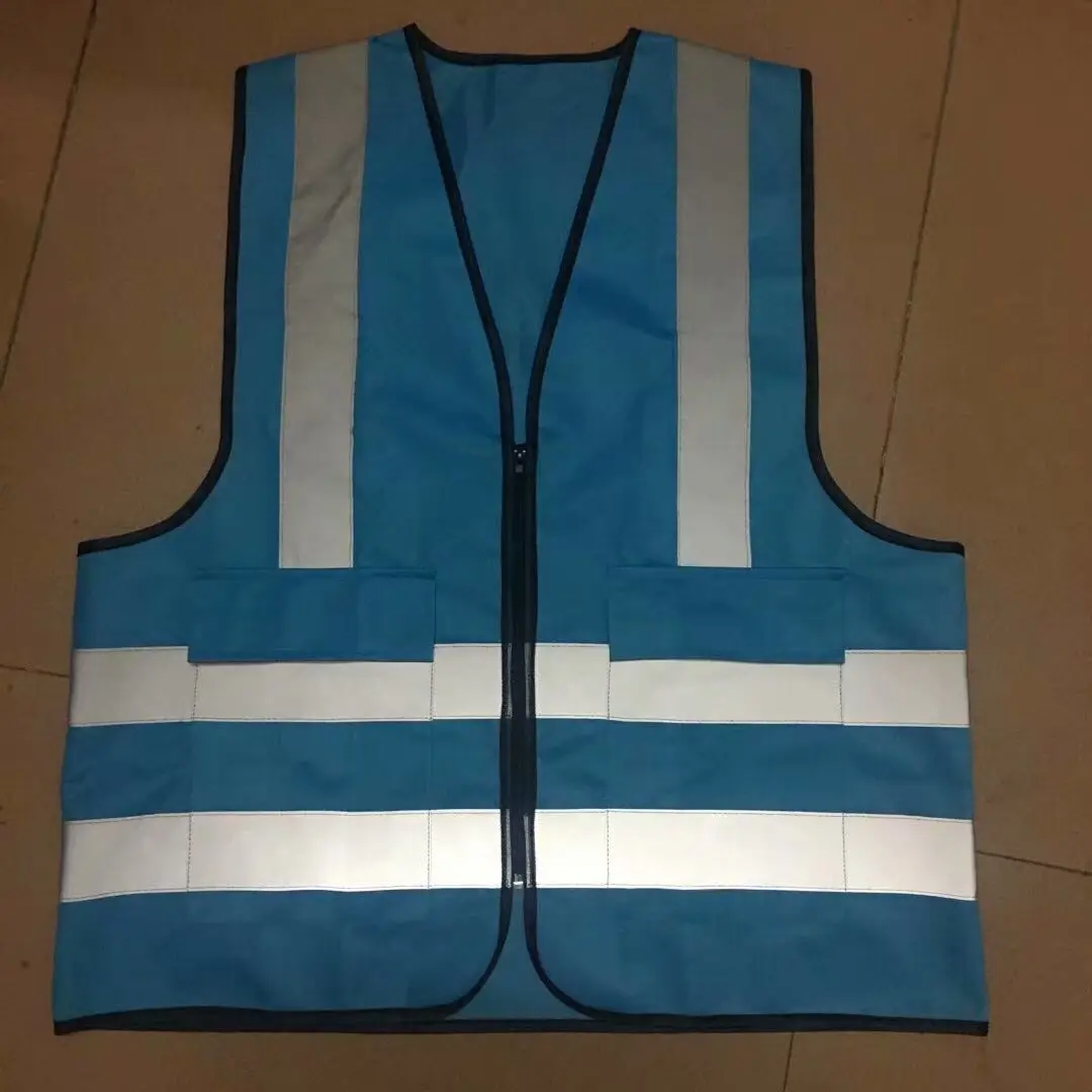 Практичный неоновый зеленый защитный жилет с 2 карманами и светоотражающими полосками на