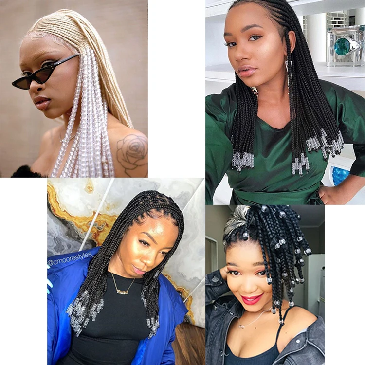 Дешевые прозрачные пластиковые бусины для волос для дредов, 50 шт., аксессуары для волос