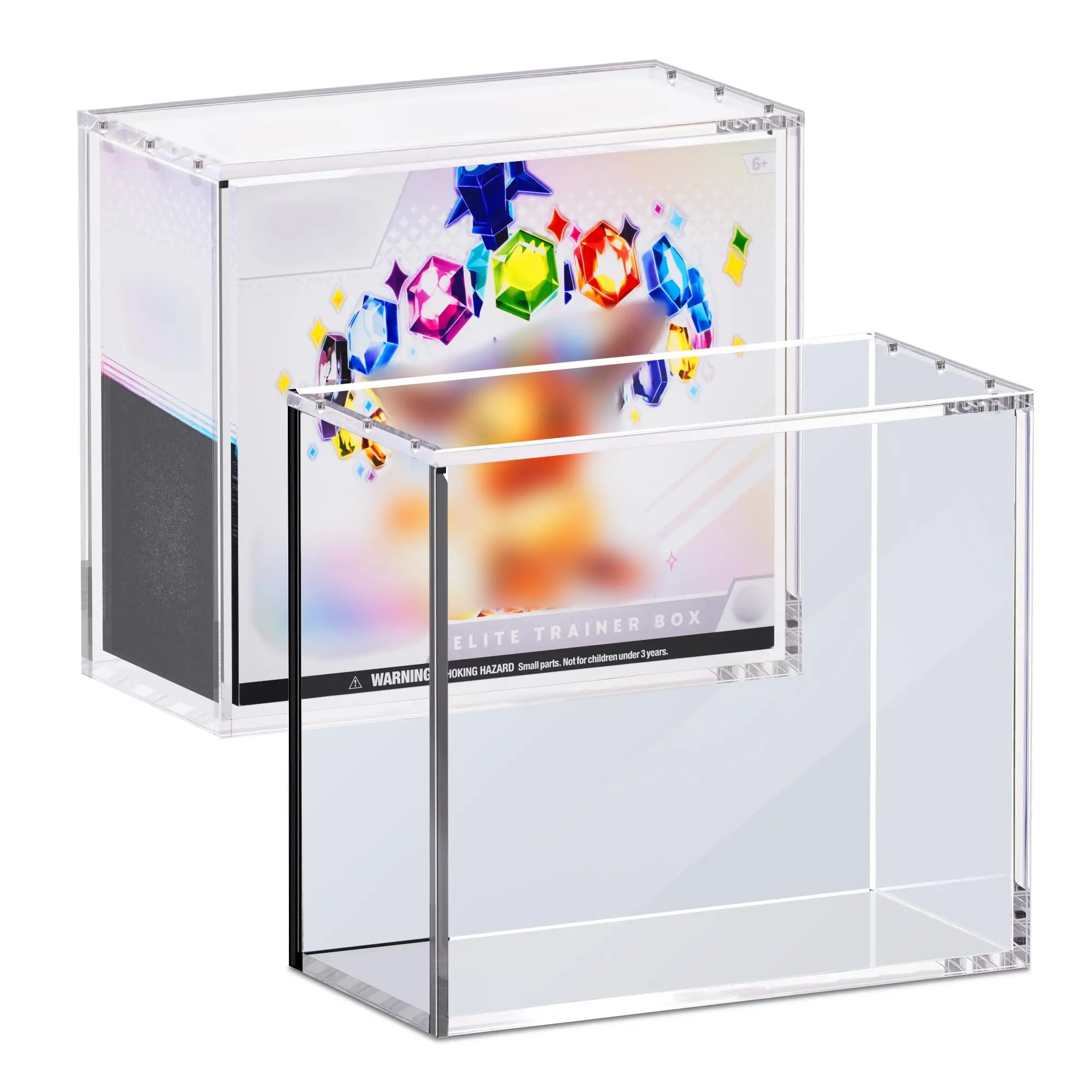 Strong Magnet Acrylic Elite Trainer Box, Booster Case Pokemon Collection Protection Display ETB Acrylic Case with Magnetic Lid