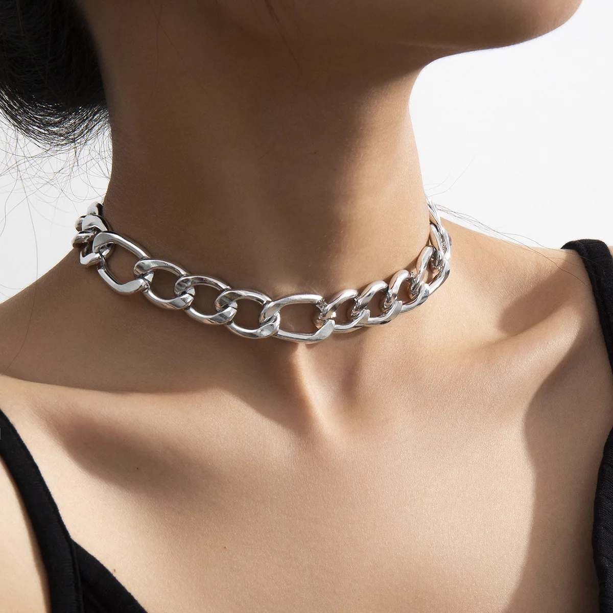 Chunky Link Silver Choker/Necklace – Malabella Jewels