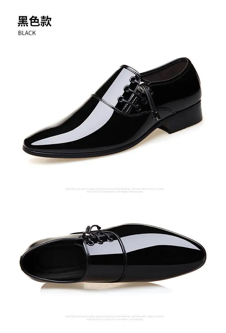 Men's Pointed Toe Business Casual Shoes With Sequined Heightened ...
