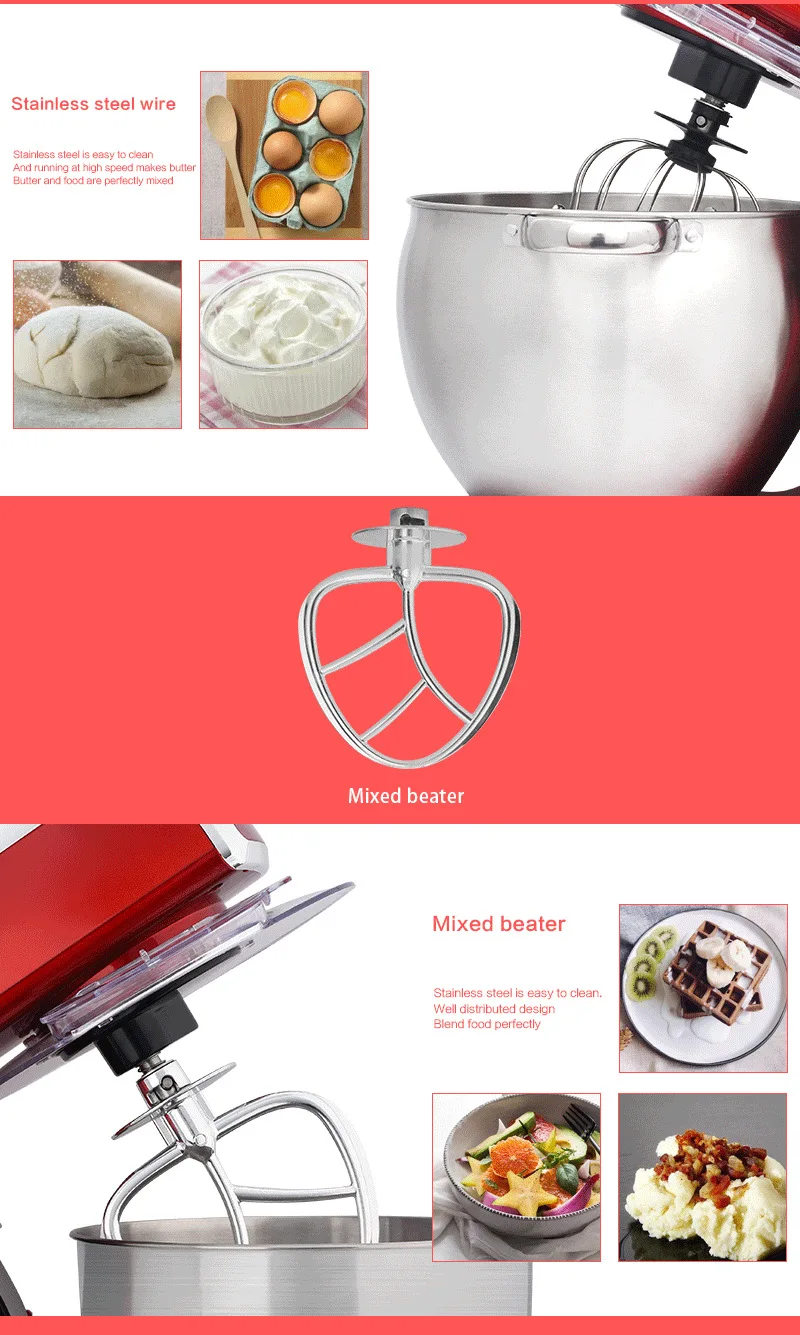 Hot Selling 3in1 Stainless Steel Industrial Food Mixer Allpurpose