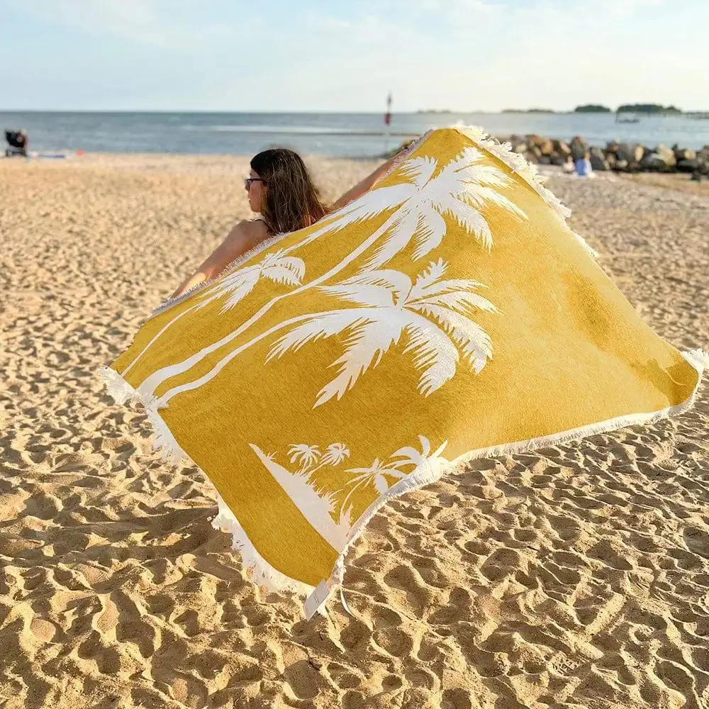 Wholesale Big Size Turkish Cotton Waterproof Sand Proof Beach Blanket