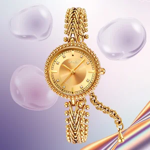 SKMEI Luxury Simple Antique Lady Quartz Watch Model 2548 Stainless Steel Band Diamond Alloy Case Waterproof Business Watch