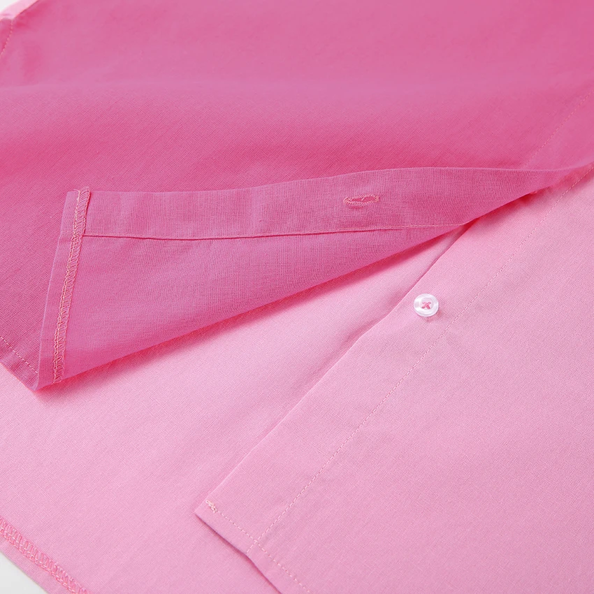 Ootn Summer 2023 Ladies Loose Women Turn Down Collar Splicing Oversize