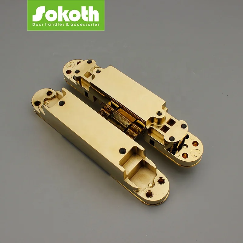 Hot Sell Zinc Alloy Black 3D Adjustable Concealed and Hidden Door Hinge Heavy Duty Invisible Door Hinges