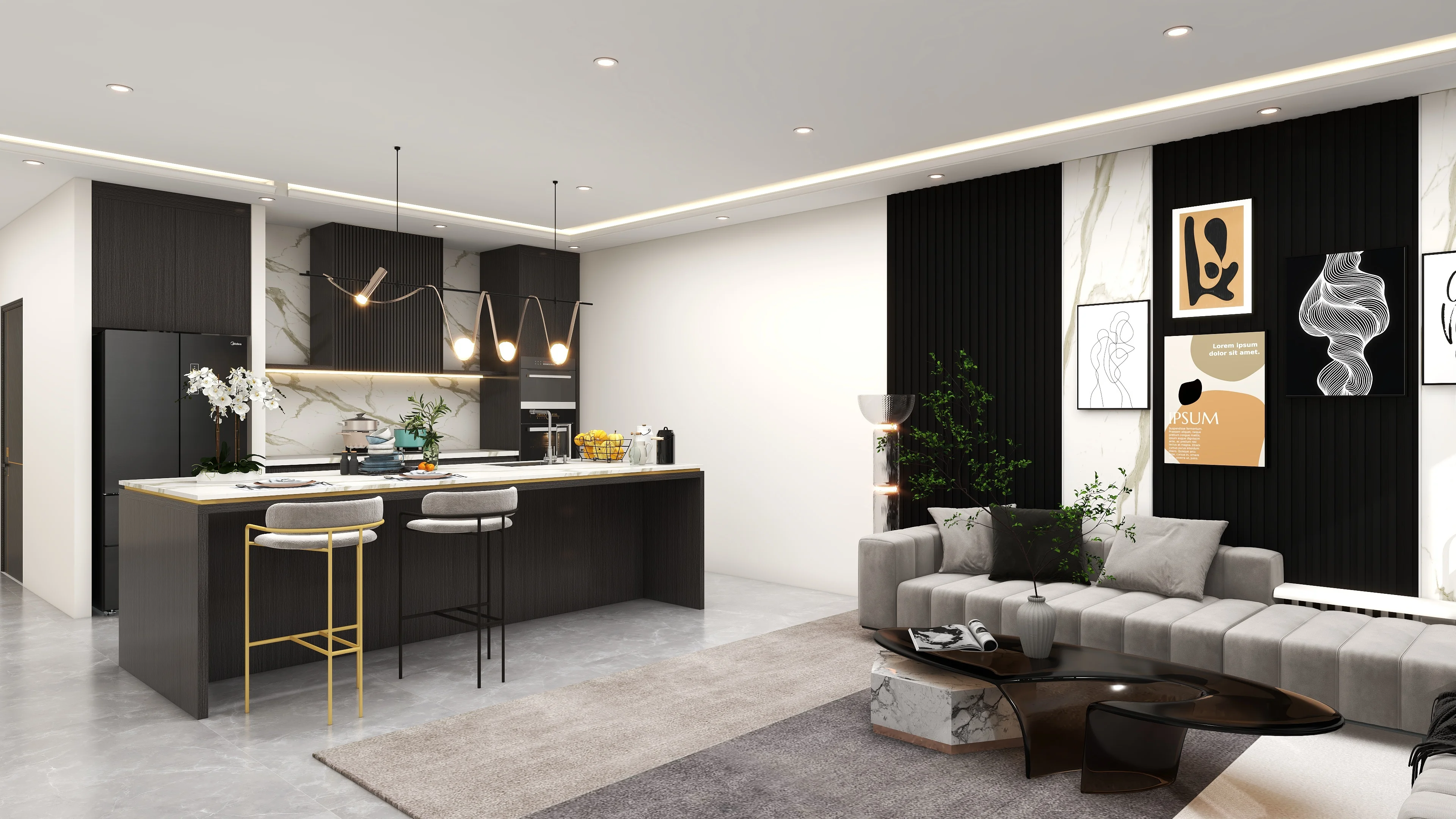 Modern Island Kitchen Design - Custom Cabinets & More