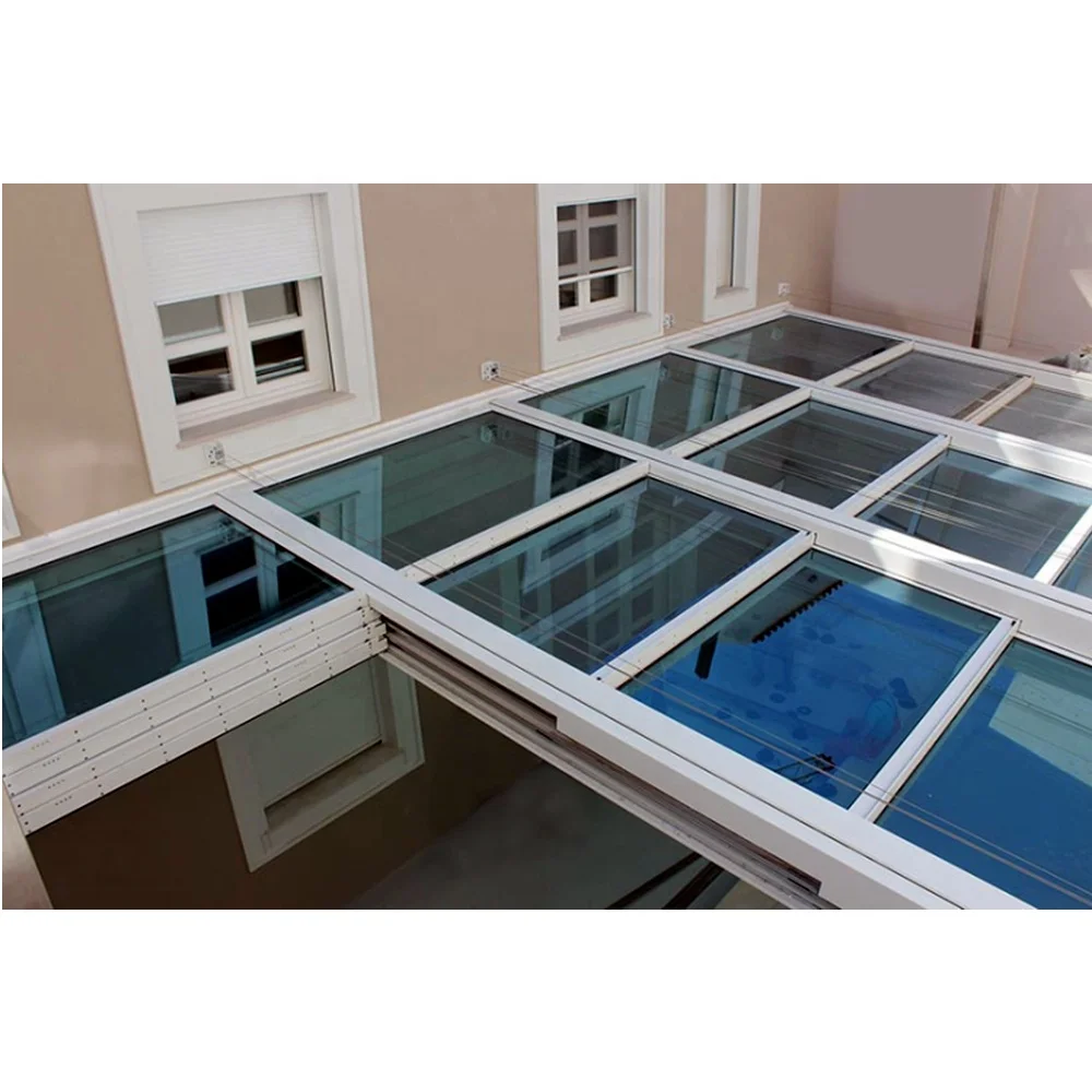 Electric Retractable Glass Roof for Patio Sunroom