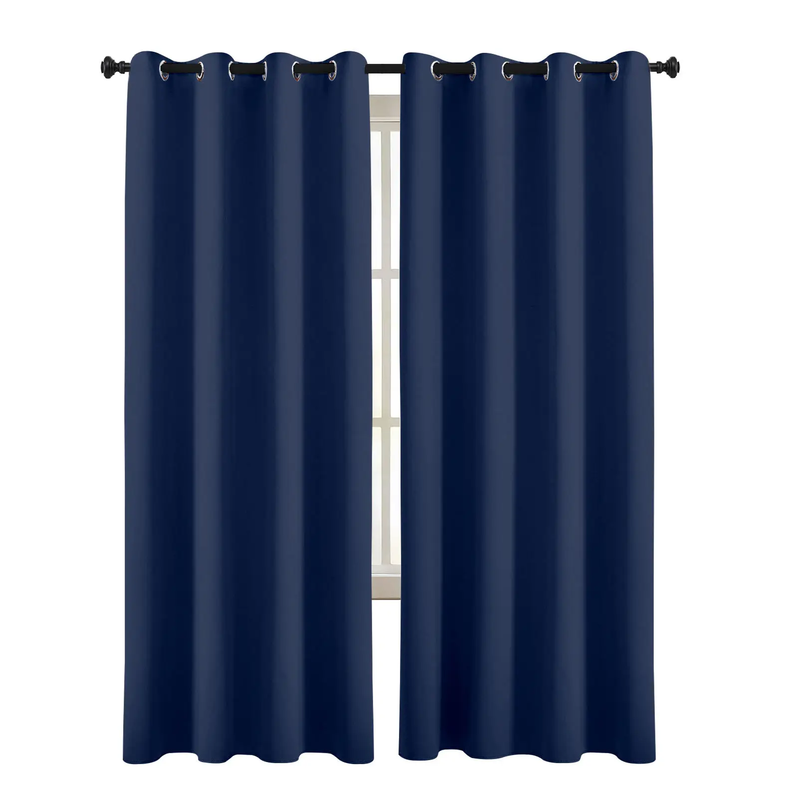Amity Solid Blackout Curtains Custom Color Brown Blue Polyester Room Window Curtains for the Living Room