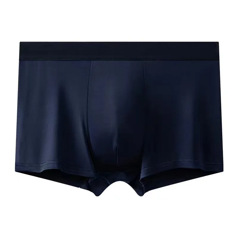 Underwear Boxers for Men Solid Color Beach Swimming Cool Silk Feeling Panties Summer Non-sensory Naked Feeling Seamless